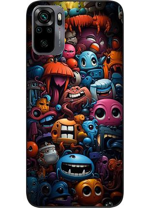 Силиконовый чехол бампер epik для xiaomi redmi note 10 с картинкой монстрики