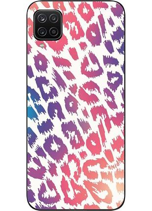 Силиконовый чехол для samsung a12 galaxy a125f с картинкой леопардовый принт