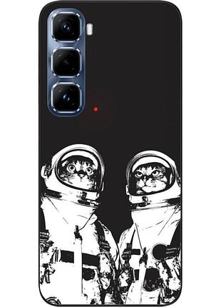 Силиконовый чехол бампер epik для infinix hot 50 pro plus (x6880) с принтом космонавты коты