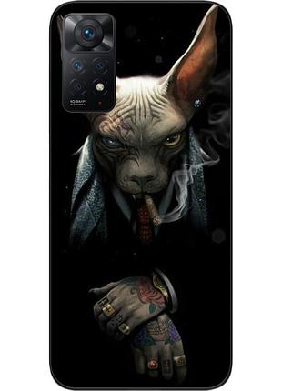 Силиконовый чехол для xiaomi redmi note 11 pro с картинкой кот босс