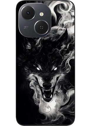 Чехол силиконовый epik для tecno spark 40c (km4k) с принтом туманный волк