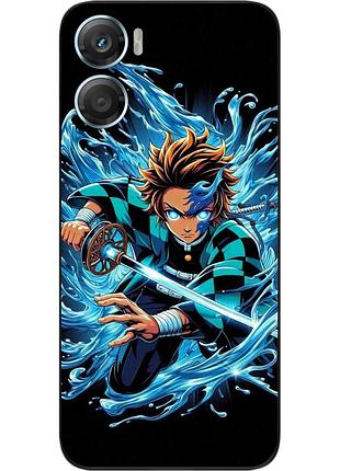 Силиконовый чехол epik для motorola g06 с принтом demon slayer водная ярость