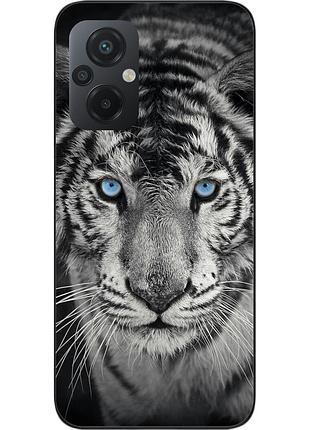 Чехол силиконовый для xiaomi poco m5 с картинкой белый тигр