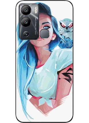 Силіконовий чохол epik для infinix hot 12i з картинкою дівчина із совою