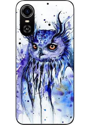 Силиконовый чехол для zte blade a31 plus с картинкой сова акварель