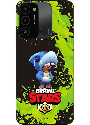 Чохол силіконовий epik для tecno spark 8c з картинкою бравл леон акула