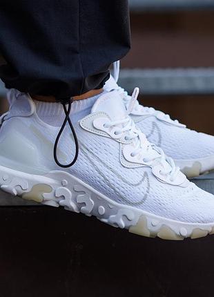 Мужские кроссовки nike react vision nd белые спортивные на демисезон с сетки дышащие современные на парня повседневные городские найк