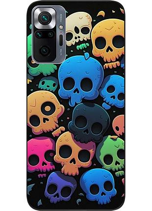 Силіконовий чохол бампер epik для xiaomi redmi note 10 pro з картинкою кольорові черепашки
