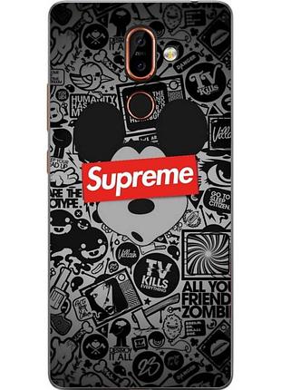 Силиконовый чехол с рисунком для nokia 7 plus микки supreme