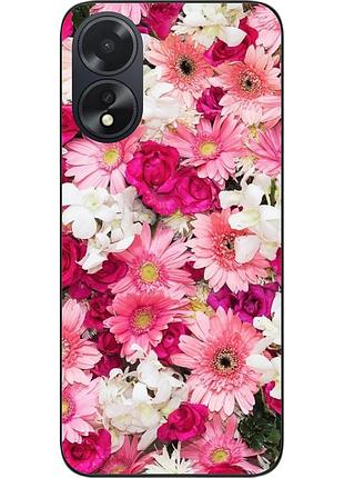 Силиконовый чехол бампер epik для oppo a18 с картинкой нежные цветы