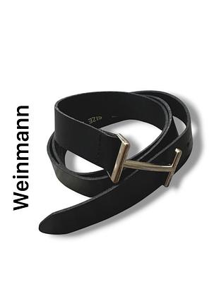 Ремень weinmann кожа черного цвета ручная работа