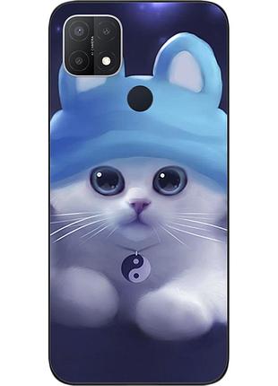 Бампер силіконовий чохол для oppo a15s з картинкою котик