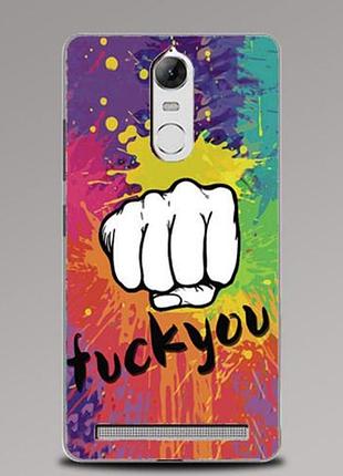 Силиконовый чехол для lenovo a7020 / vibe k5 note с картинкой кулак