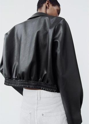 Шкіряний бомбер zara 8