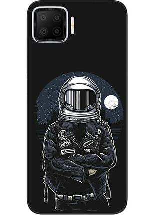 Силиконовый чехол бампер для oppo a73 с картинкой космонавт и луна