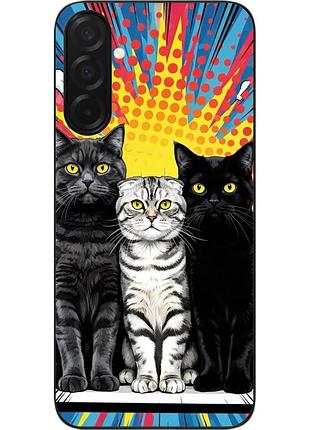 Силиконовый чехол epik для samsung galaxy a57 с изображением три кота pop art