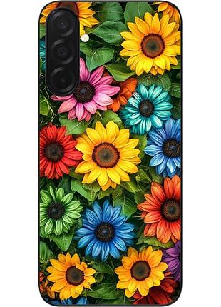 Силиконовый чехол бампер epik для samsung galaxy a37 с картинкой радужные подсолнухи