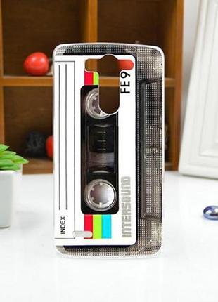 Силиконовый чехол накладка для lg g3s optimus g3mini d722 d725 с рисунком кассета