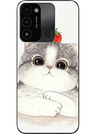 Силиконовый чехол для tecno spark 8c с картинкой котенок