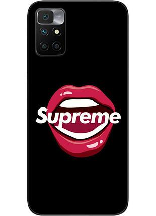 Силиконовый чехол для xiaomi redmi 10 с картинкой губы supreme