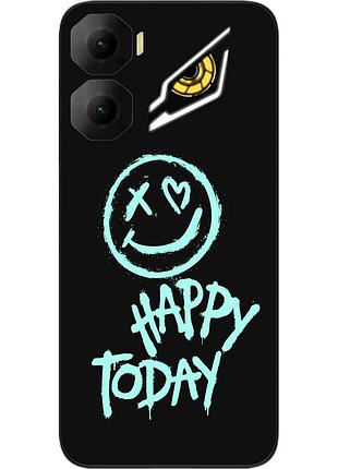 Чехол силиконовый epik для zte nubia neo 3 5g с изображением с надписью happy today