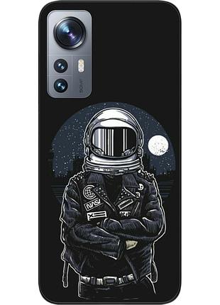 Силиконовый чехол бампер epik для xiaomi 12 / 12x с картинкой космонавт и луна