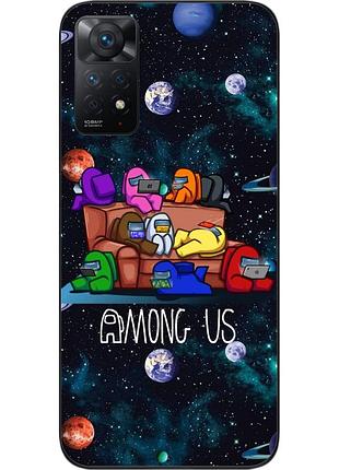 Силиконовый чехол для xiaomi redmi note 11 pro с картинкой among us команда