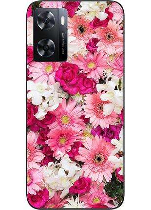 Силиконовый чехол бампер для oppo a57s с картинкой нежные цветы