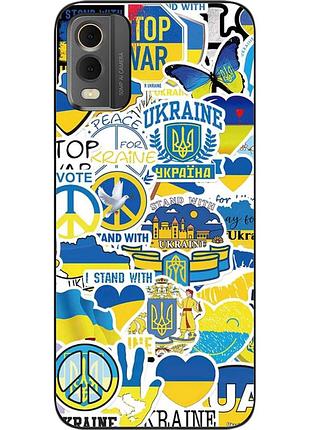 Силіконовий чохол epik для nokia c32 з картинкою стикери україна
