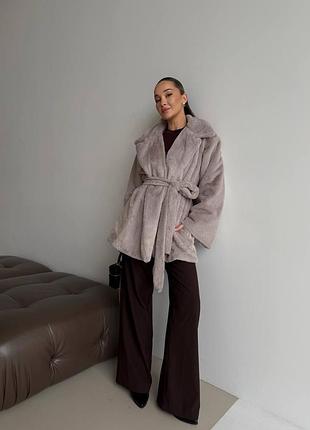 Шуба мутонова жіноча, onesize 42-48, сірий колір