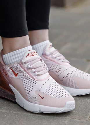 Женские кроссовки nike air max 270 розовые качественные летние кроссы текстиль сетка на лето найк аир макс 40