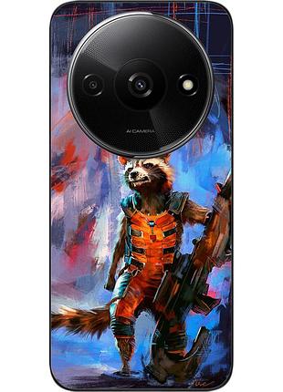 Бампер силиконовый чехол epik для xiaomi redmi a3 с картинкой енот ракета