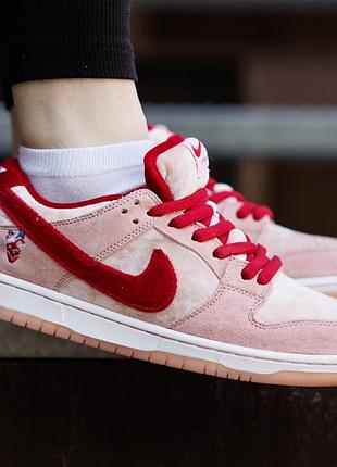 Женские кроссовки nike sb dunk low розовые кожаные кеды на весну лето найк сб данк лоу модные демисезонные кроссы из текстиля