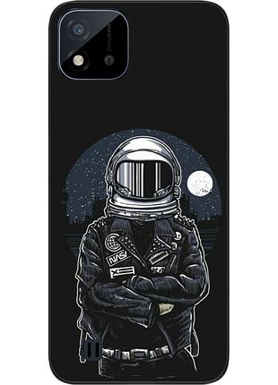 Силіконовий чохол бампер epik для realme c11 2021 з картинкою космонавт і місяць