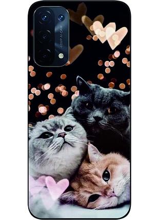 Силиконовый чехол бампер epik для oppo a54 5g с картинкой три кота