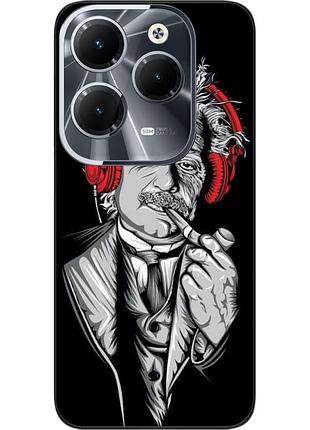 Чехол силиконовый epik для infinix hot 40 (x6836) с картинкой эйнштейн в наушниках