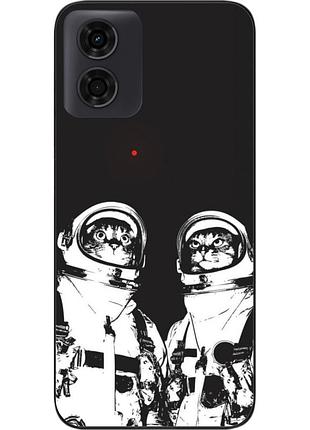 Силиконовый чехол бампер epik для motorola e14 с картинкой космонавты коты