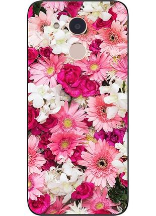 Чохол силіконовий для huawei honor 6a з картинкою квіти