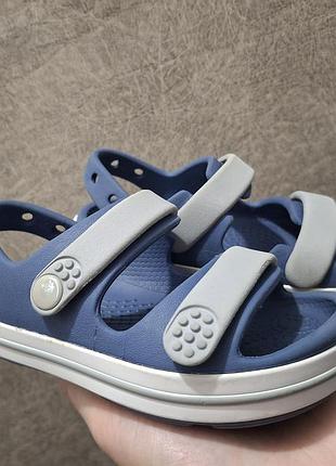 Детские сандалии босоножки crocs crocband cruiser sandal, размер c7, 23-24, стелька 14,8 см, синие/серые