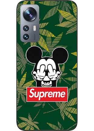 Оригинальный чехол epik для xiaomi 12 / 12x с картинкой микки supreme