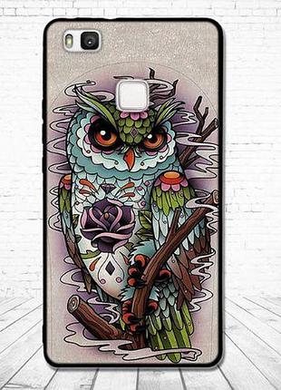Силиконовый чехол для huawei p9 lite с картинкой филин
