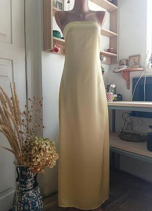 Шовковиста максі сукня з відкритими плечима pieces, size 8, made in india