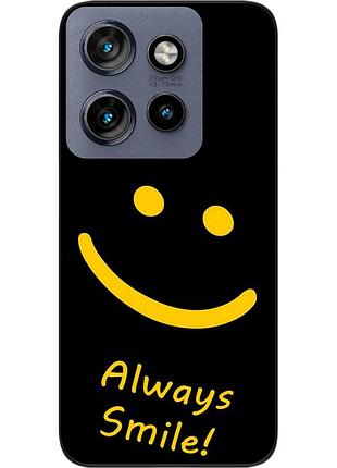 Чохол силіконовий epik для motorola edge 60 neo з зображенням з написом always smile