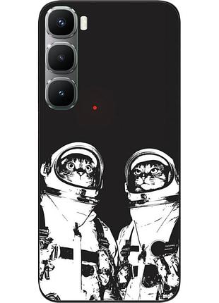 Силиконовый чехол бампер epik для infinix hot 60 pro plus (x6886) с принтом космонавты коты
