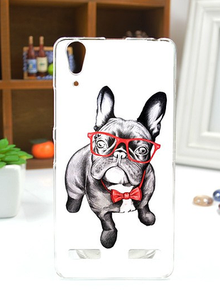 Силіконовий чохол для lenovo a6010 з картинкою - собака в окулярах