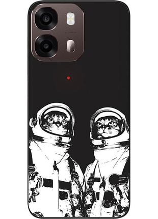 Силиконовый чехол бампер epik для oppo a6s с принтом космонавты коты
