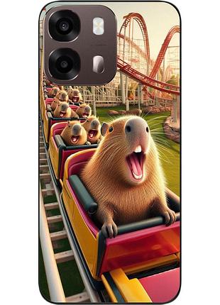 Силіконовий чохол epik для oppo a6s з картинкою капібари на американських гірках