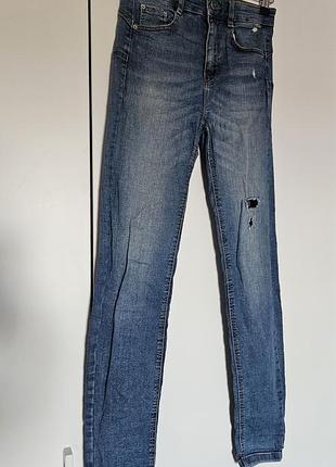 Джинсы pull &amp; bear синие, размер 34, скинни 4
