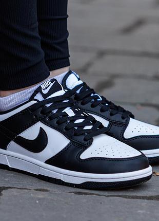 Женские кроссовки nike sb dunk low nd черно белые ежедневные из натуральной кожи летние повседневные весенние удобные найк сб данк ловля