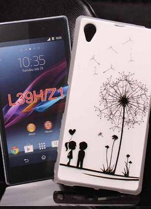 Бампер силіконовий чохол з картинкою для sony xperia z1 l39h c6902 кульбаба